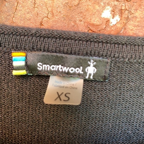 Smartwool Womens XS Shadowpine Black Gray Colorblock Crew Neck Sweater - Picture 4 of 8